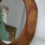 Vintage mahogany wood mirror handmade pear shape