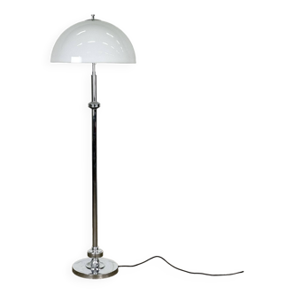 Vintage floor lamp with white mushroom lampshade
