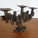 Brutalist Iron Candleholder, 1960s