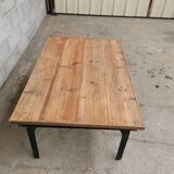 Metal and wood coffee table