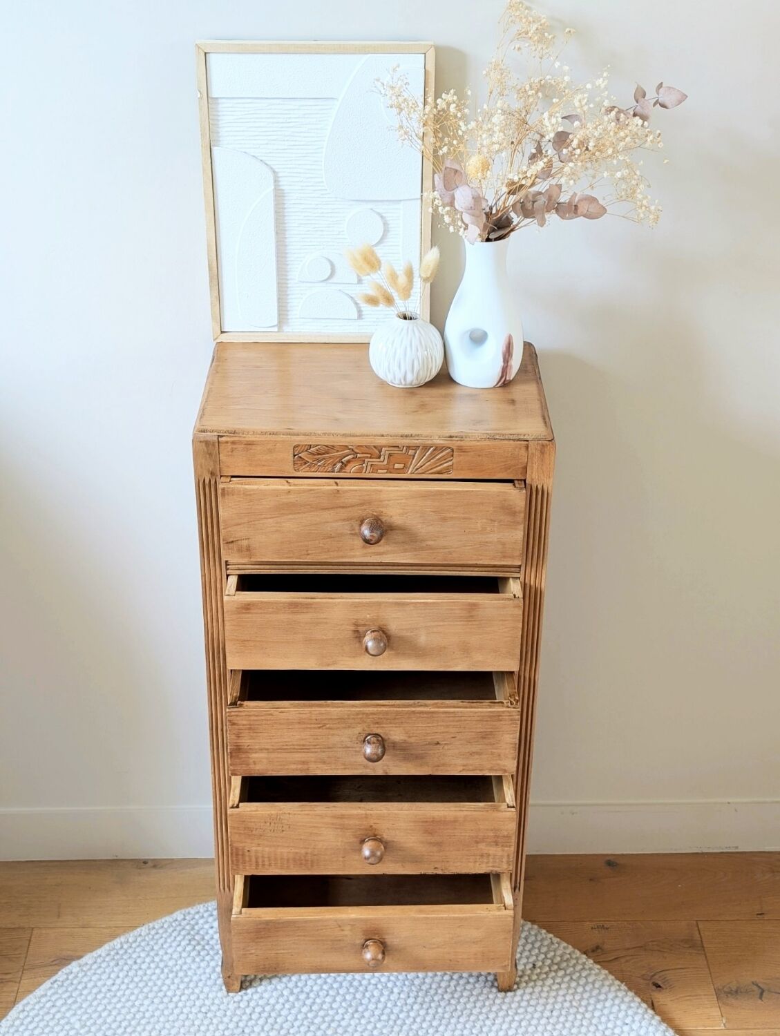 Art Deco chest of drawers, weekly drawer unit