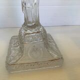 Ancien bougeoir verre moulé