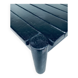 Brutalist black stained oak coffee table, Netherlands, 1960s