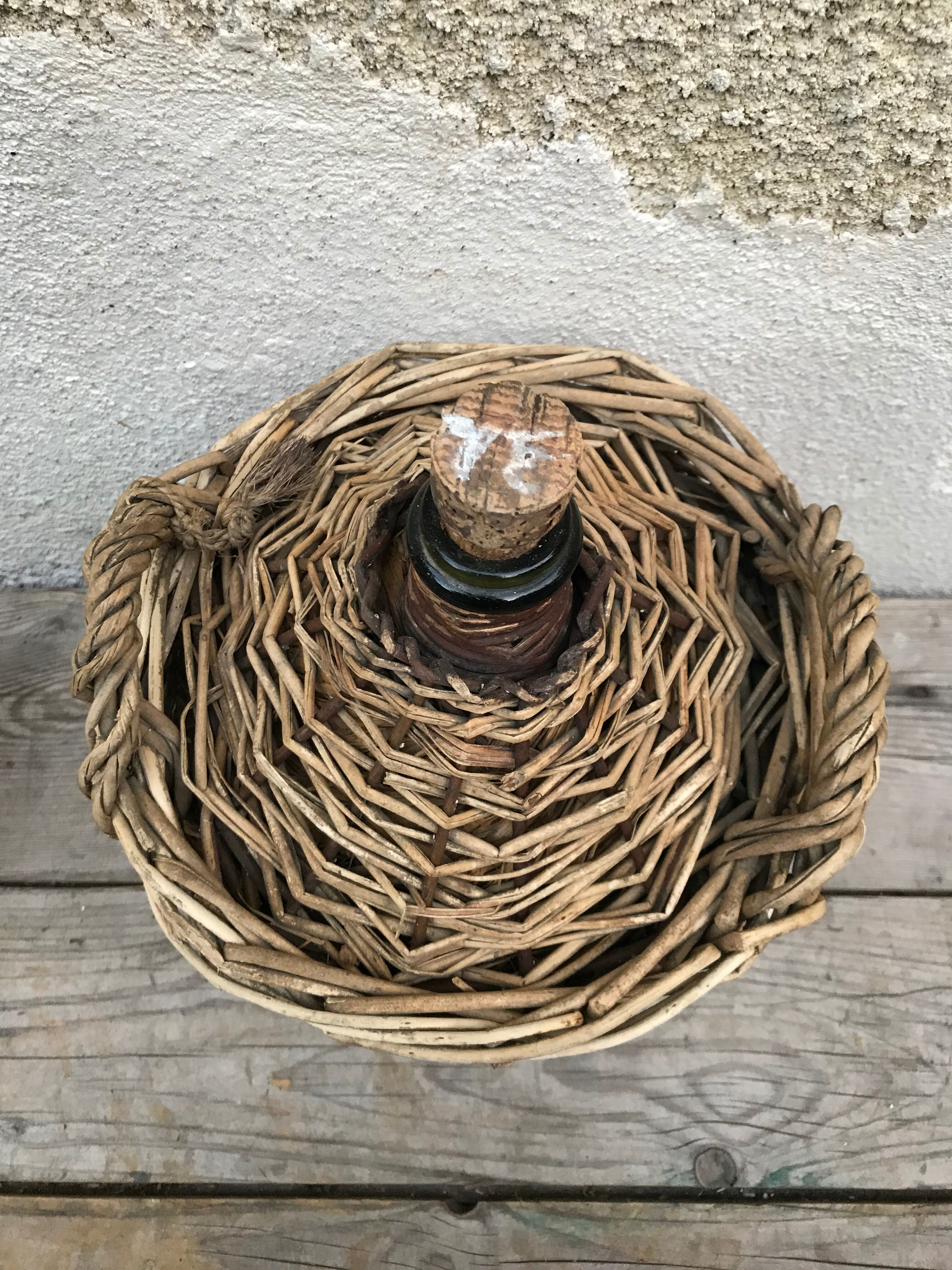 Demijohn rattan wicker woven
