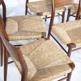 Teak Cane Chairs 351 Georg Leowald for Wilkhahn 1960s