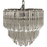 Lustre en verre de murano quadriedro transparent
