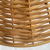 Wooden foot lamp rattan lampshade