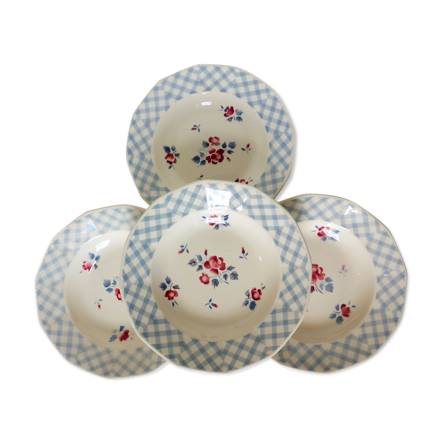 4 hollow plates of Digoin and Sarreguemines model Bastia 220629