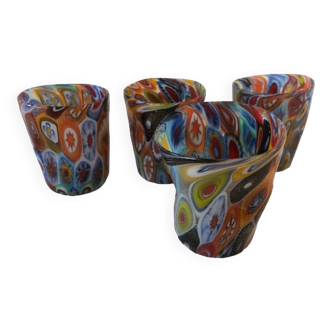 Set of 4 Murano glasses 2000s