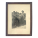 Fishing trophy with radiant faces, c. 1950. Black and white photograph.