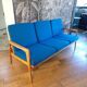 Scandinavian 3-seater sofa blue jersey