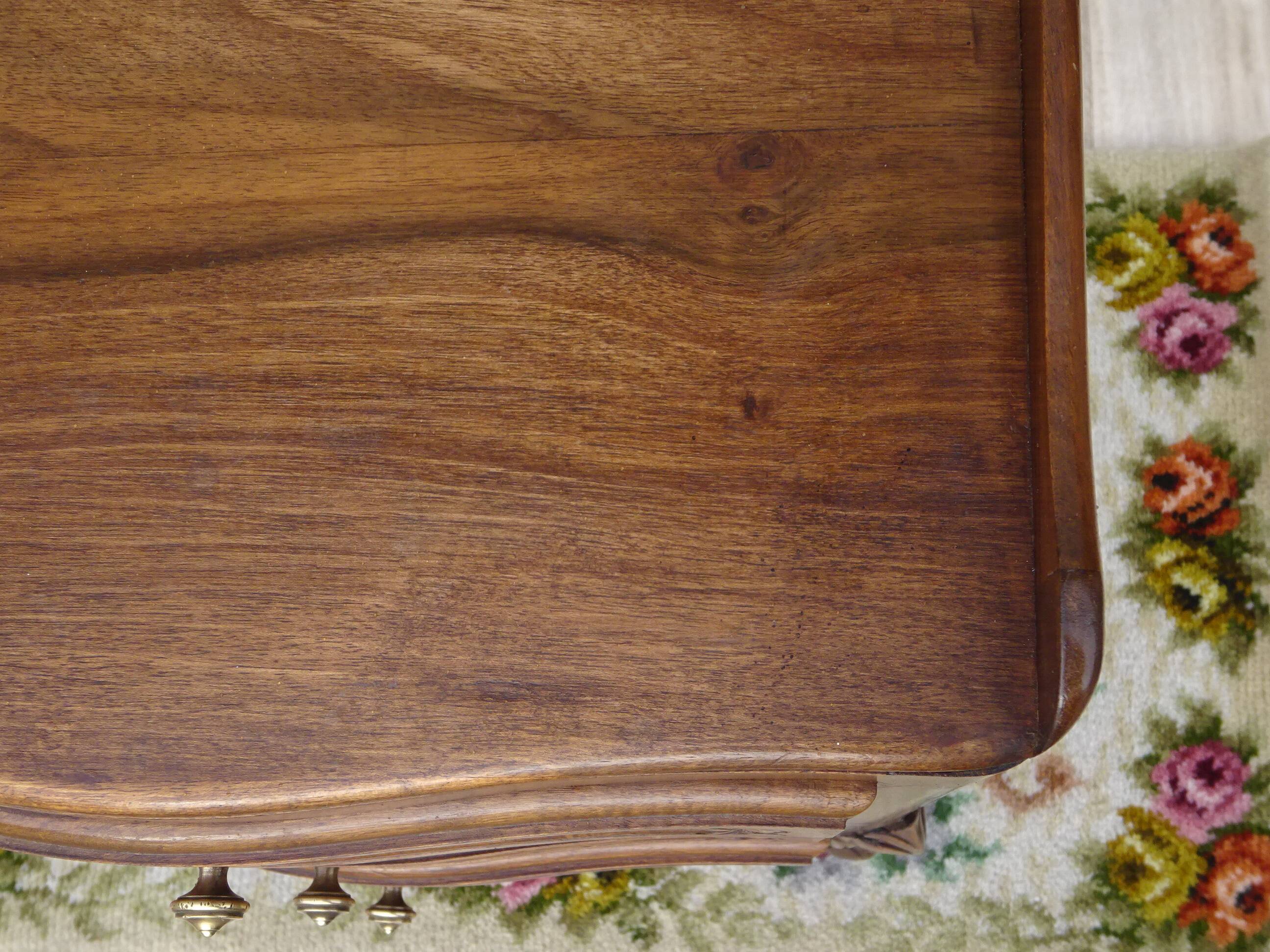 Walnut bedside table in Louis XV style