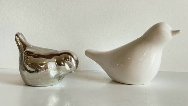 Vintage Ceramic Vase with a Couple of Birds