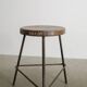 Pierre jeanneret teak and iron low bar stool for chandigarh, 1950s