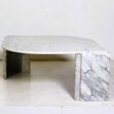 Italian teardrop marble coffee table, 1980s, made by