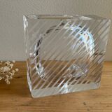 Square striped crystal ashtray / catchall J.G. Durand