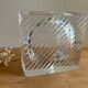 Square striped crystal ashtray / catchall J.G. Durand