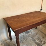 Bistro vintage table in blond walnut, 1940-50