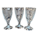 Set of 3 Luminarc stemmed glasses with fruit decor