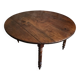 Table à manger ronde pliante ancienne française en chêne | Marqueterie étoile | c. 1850–1880