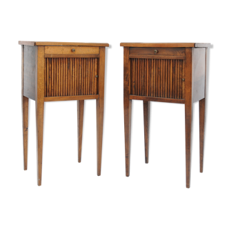 Pair of bedsides opening to a curtain door