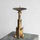 Large Art Deco chandelier in patinated brass