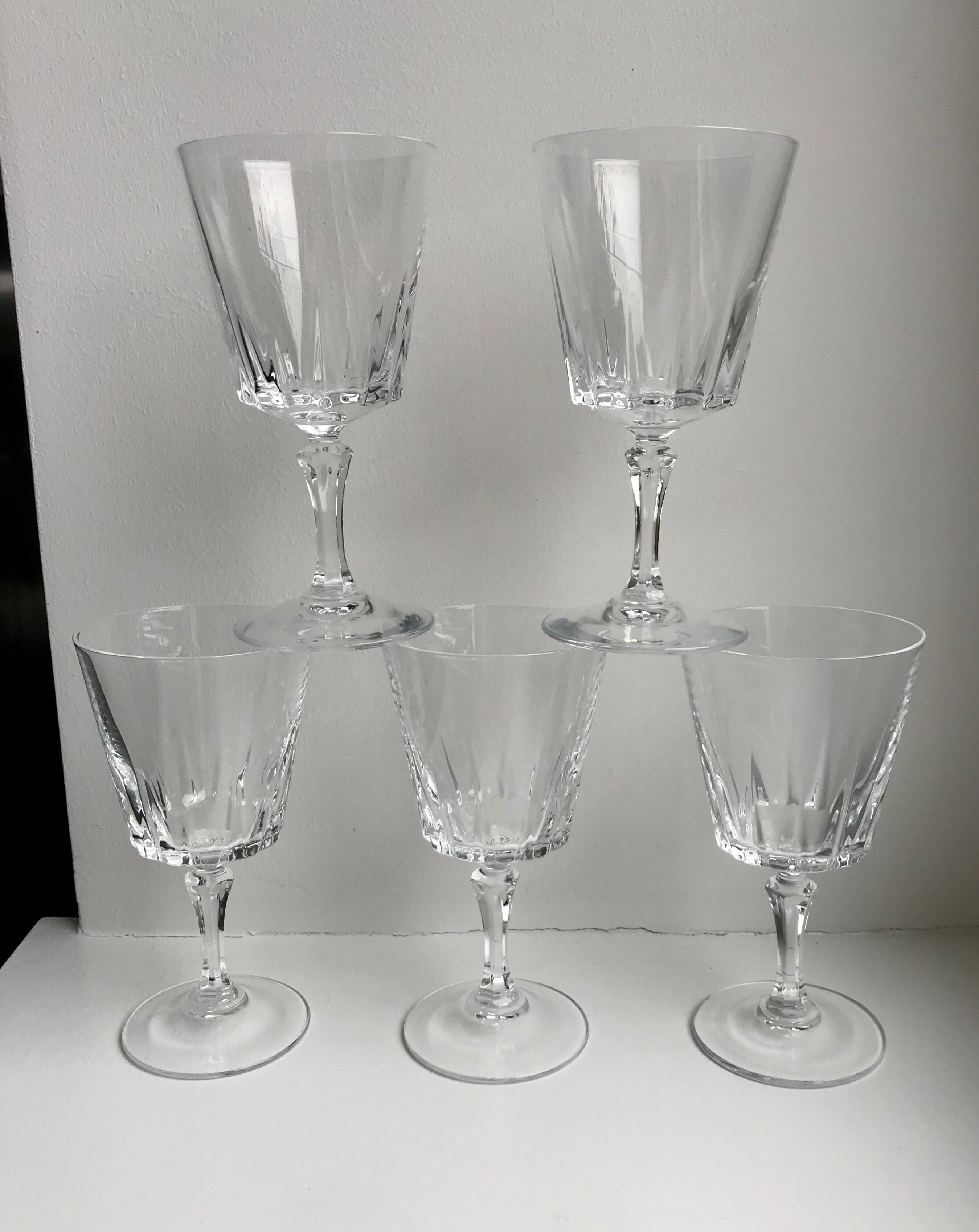 Set of 5 crystal wine glasses 50-60s