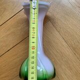 Opaline vase green white red anthurium