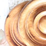 Natural turned wooden decorations from France x 2