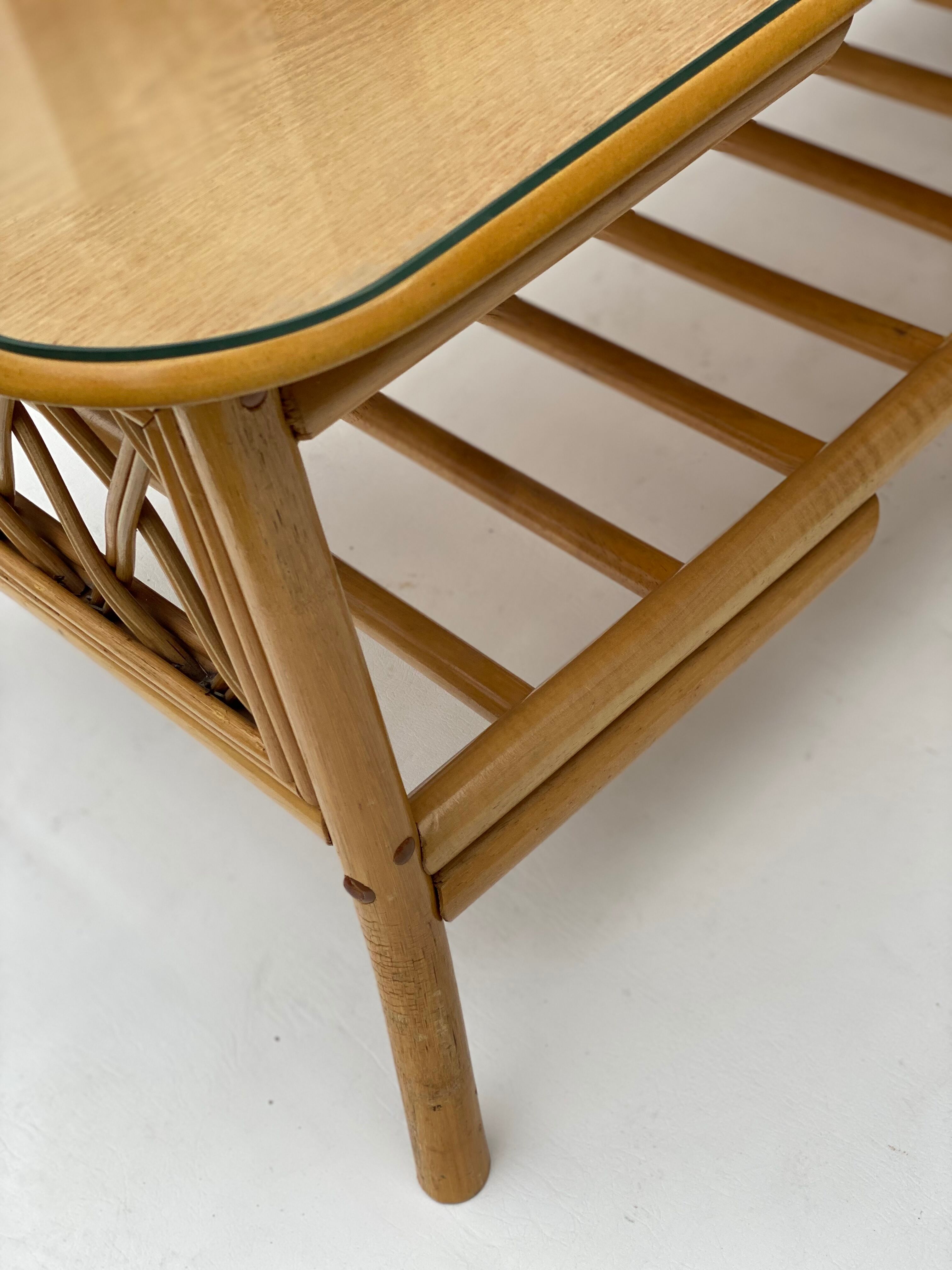 Bamboo Coffee Table with Pine Wood Top