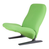 Fauteuil Concorde des années 1970 vert avec base noire Pierre Paulin pour Artifort