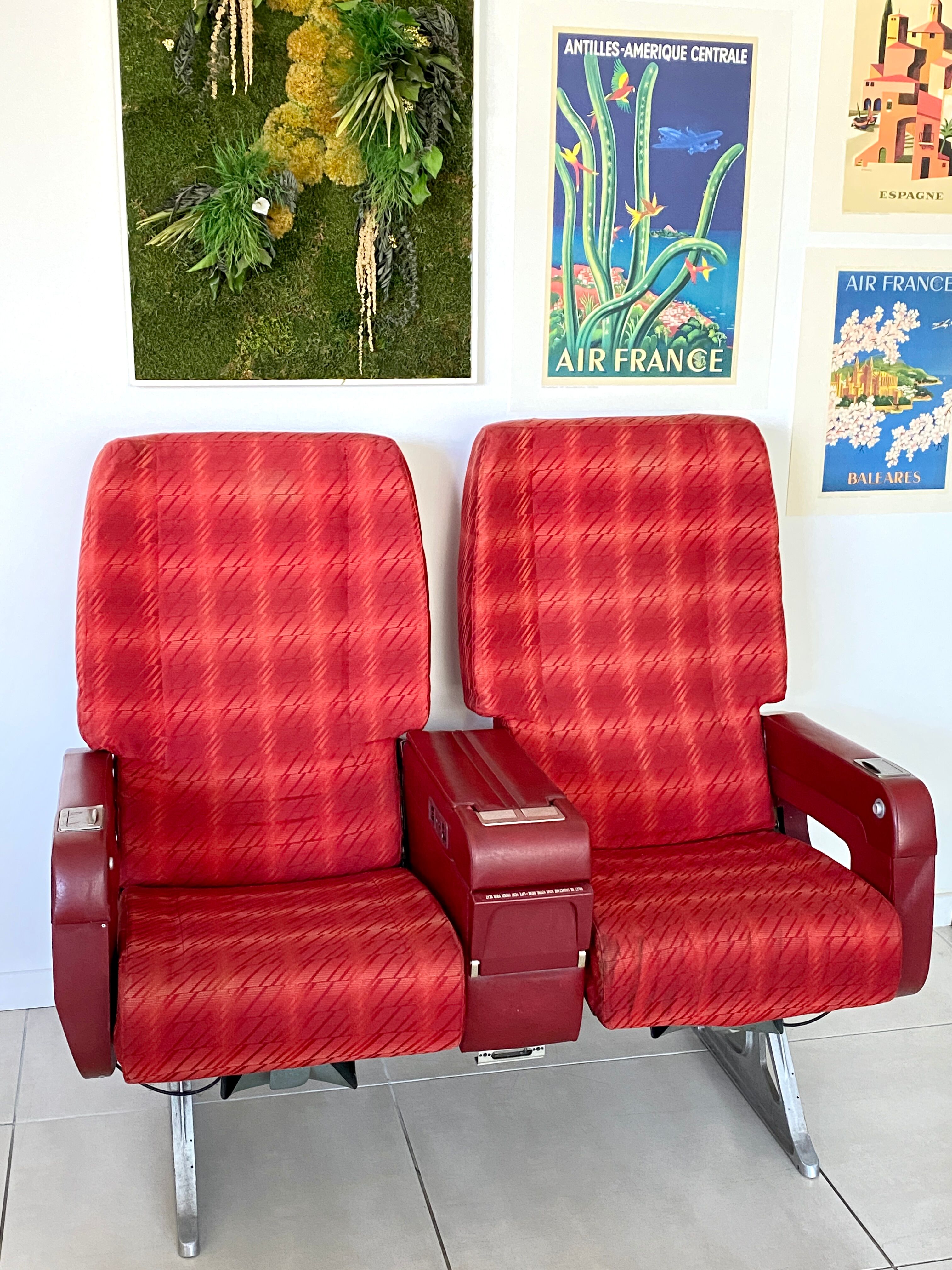 Vintage Air France aircraft chairs