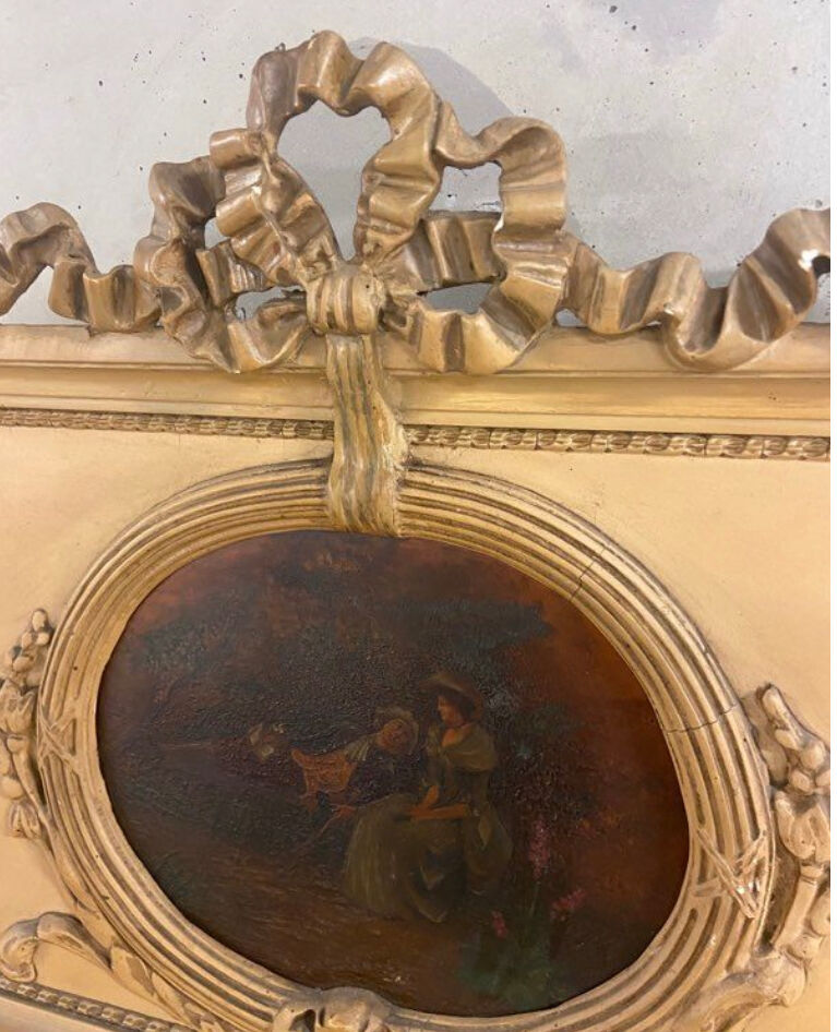 Large old Trumeau mirror Louis XVI style 1900 era