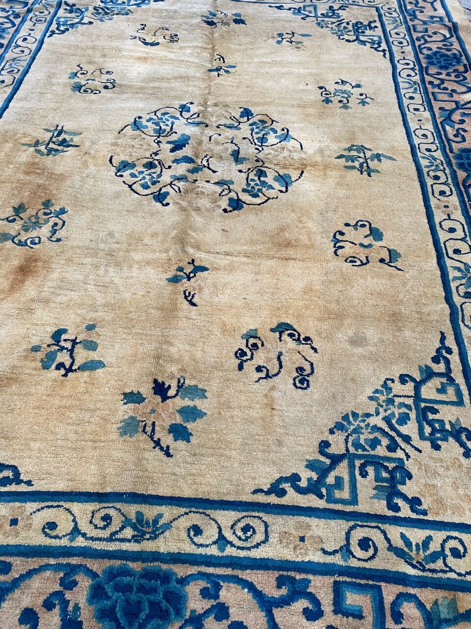 Tapis ancien chinois pékin fait main 194x260 cm