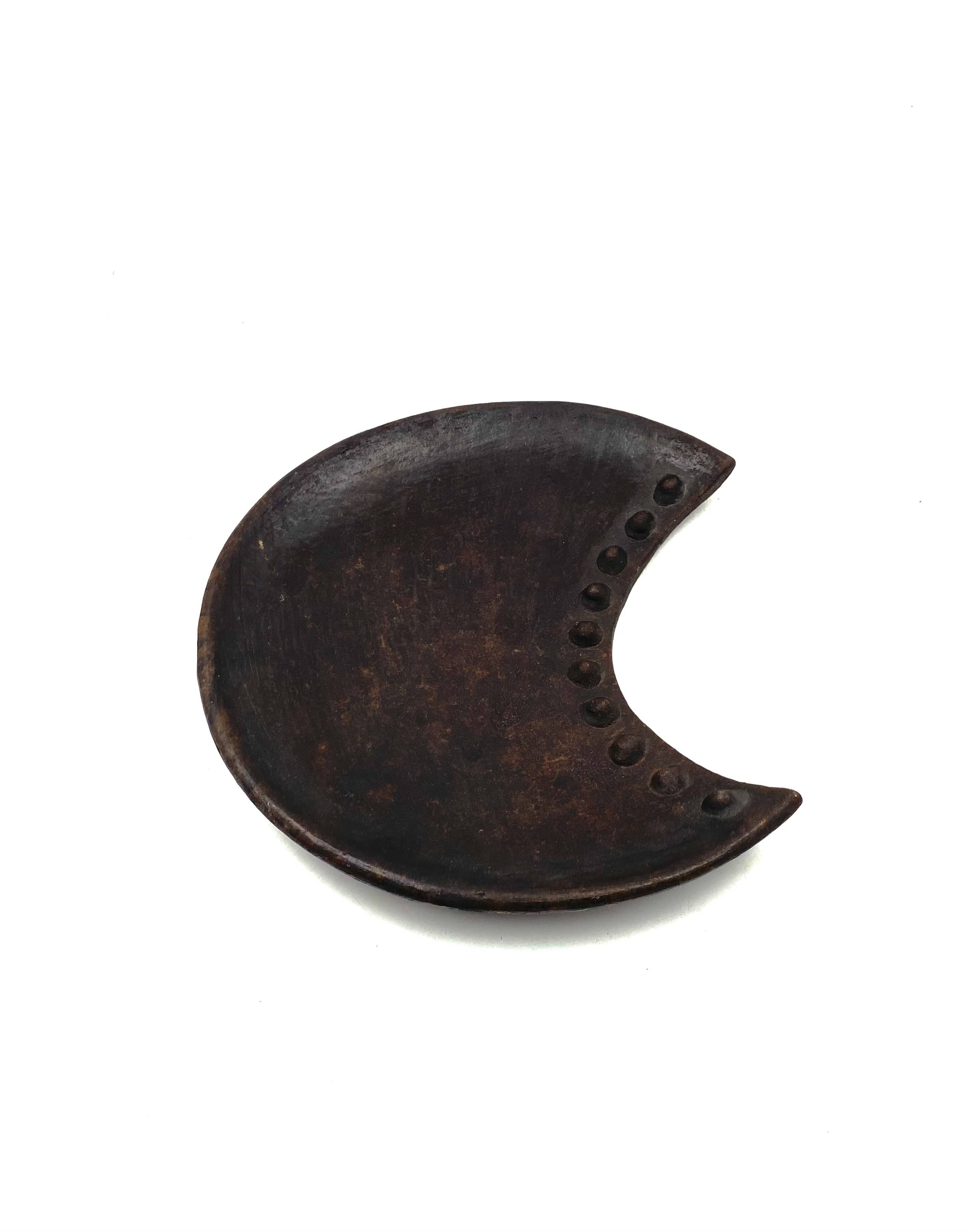 Organic modern wood tray / vide poche, France 1960s