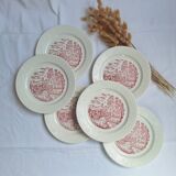 Vintage pink/red dinner plates