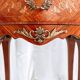 Mid-century French Louis XV style bedside tables with marble tops and floral marquetry, 1940s, set of 2