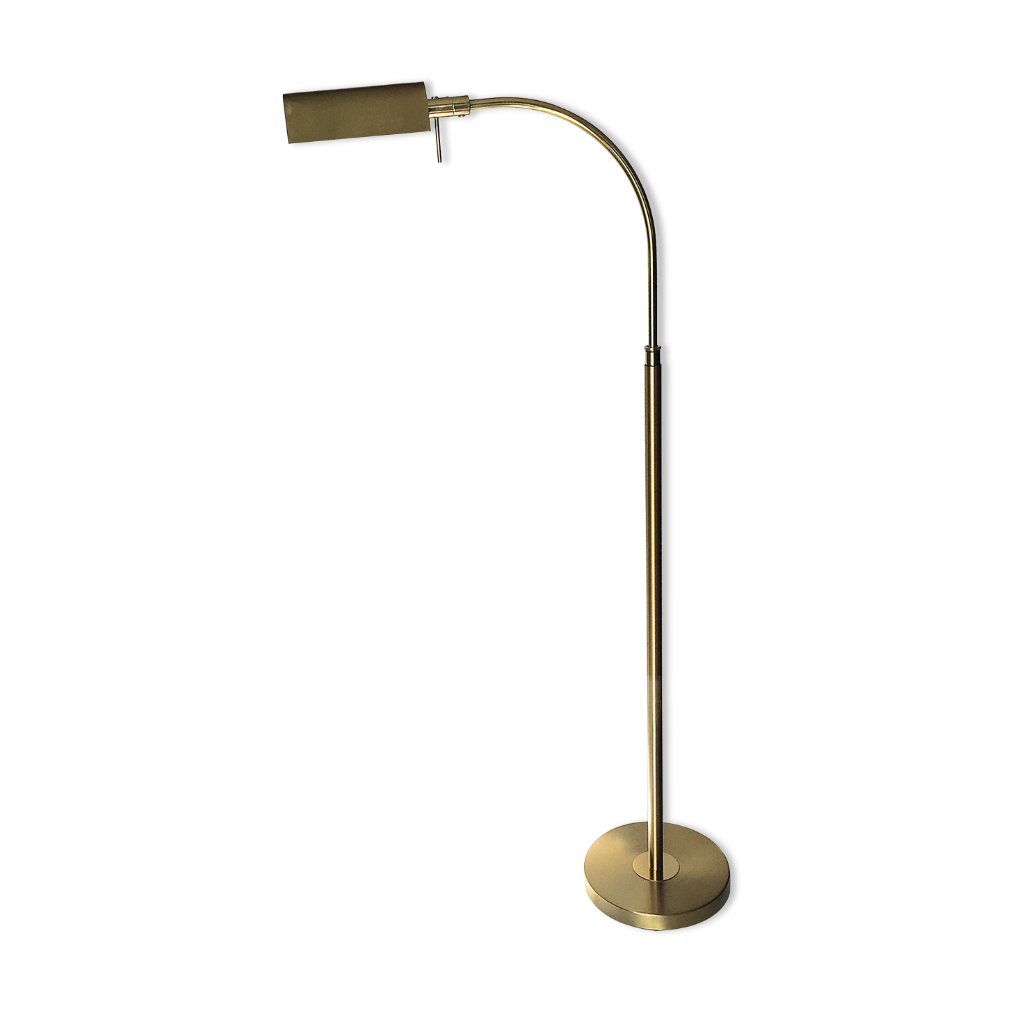E-reader floor lamp in brass and gold metal 1970