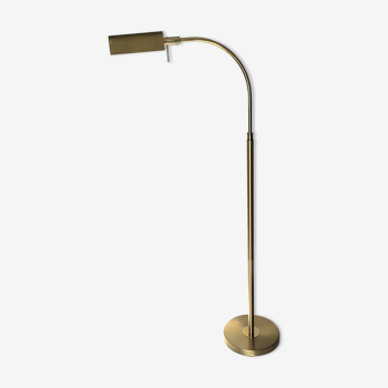 E-reader floor lamp in brass and gold metal 1970