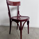 Set of 8 vintage 70s curved varnished wood bistro chairs