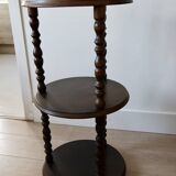 Vintage 3 tier turned wood side table