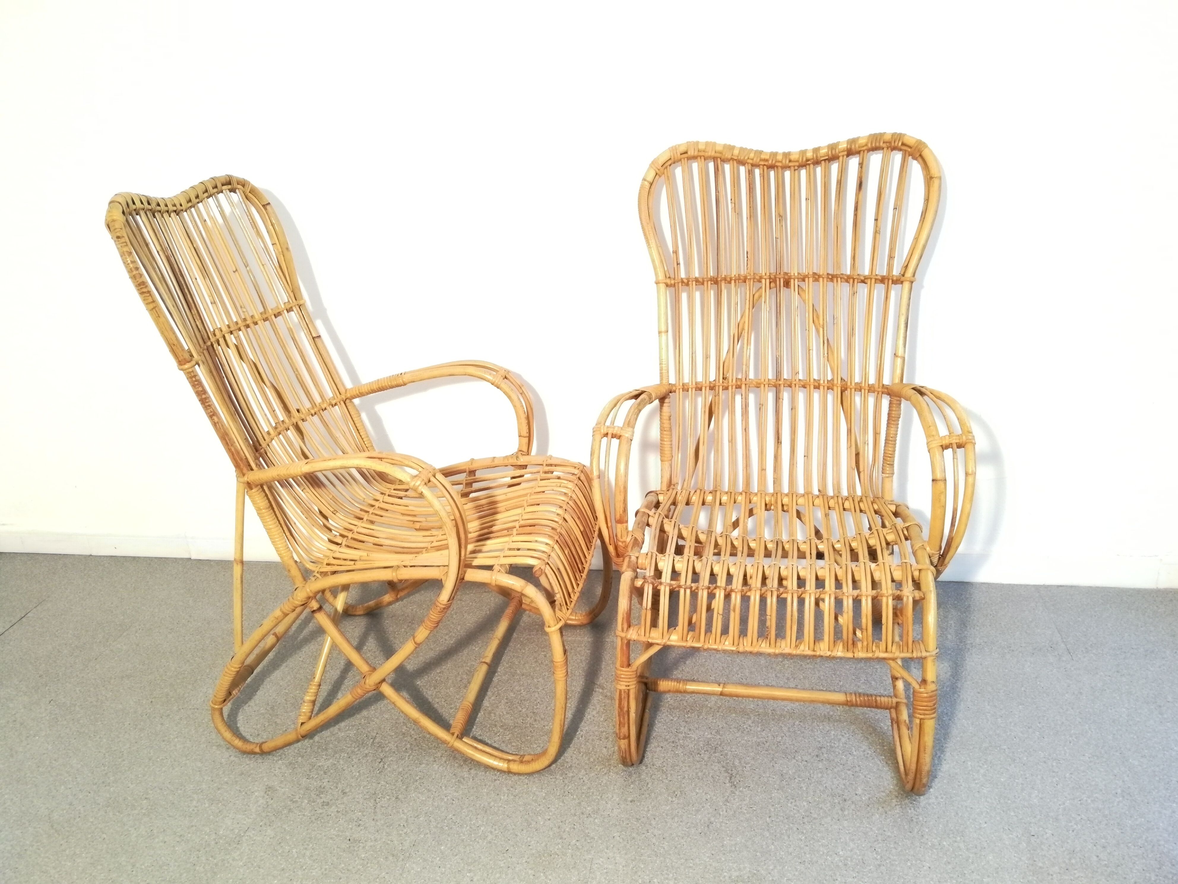 Paire de fauteuils en rotin Rohé Noordwolde