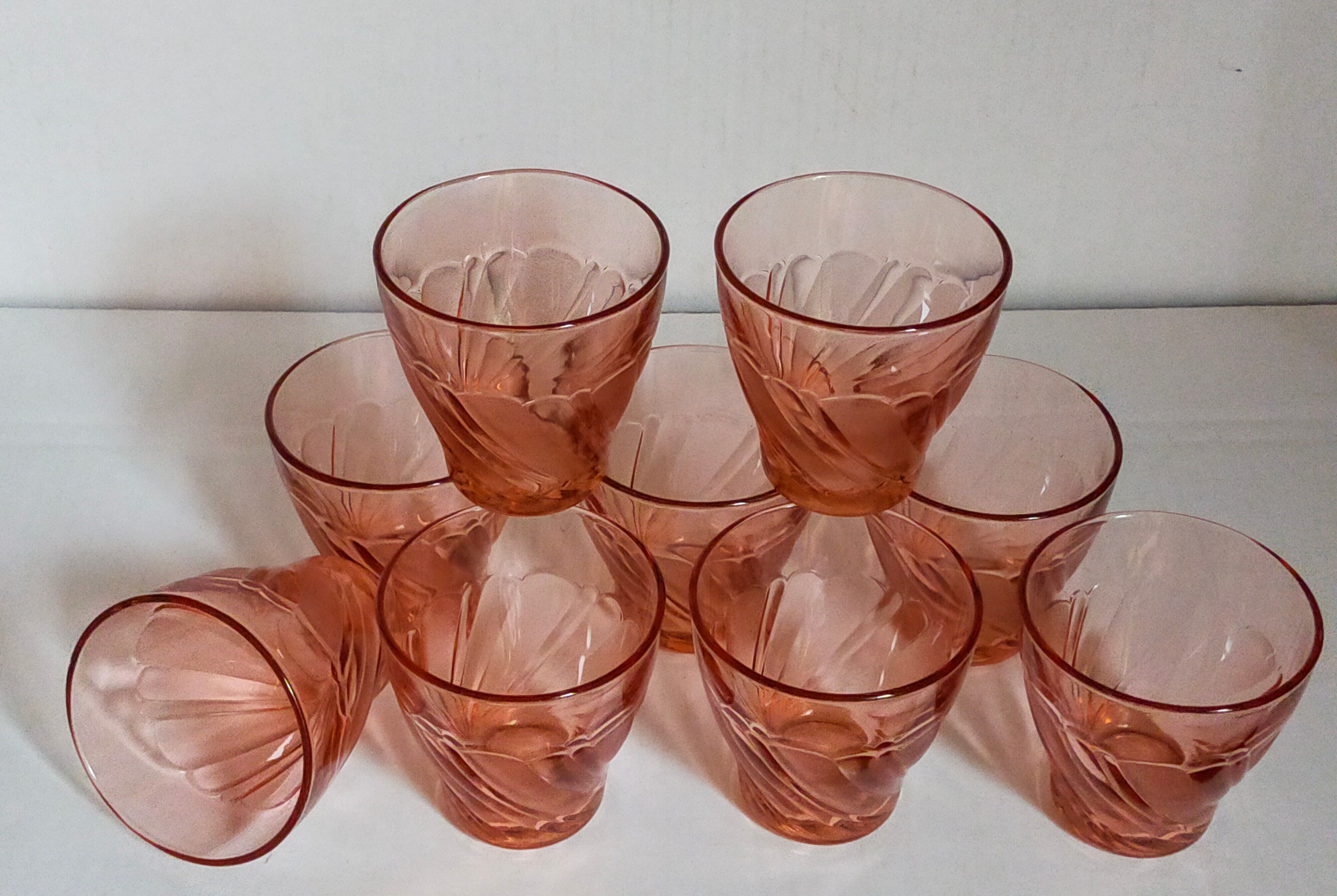 Nine Vereco glasses in Rise glass 80s