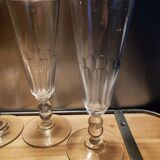 4 champagne flutes with cut sides, late 19th century