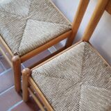 4 vintage straw chairs