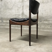 Set of 4 Rio palisander & black leather chairs, Modus model, by Kristian Vedel for Soren Willadsen