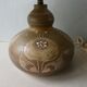 Ceramic lamp from the 60s, decoration flowers, Scandinavian, signed