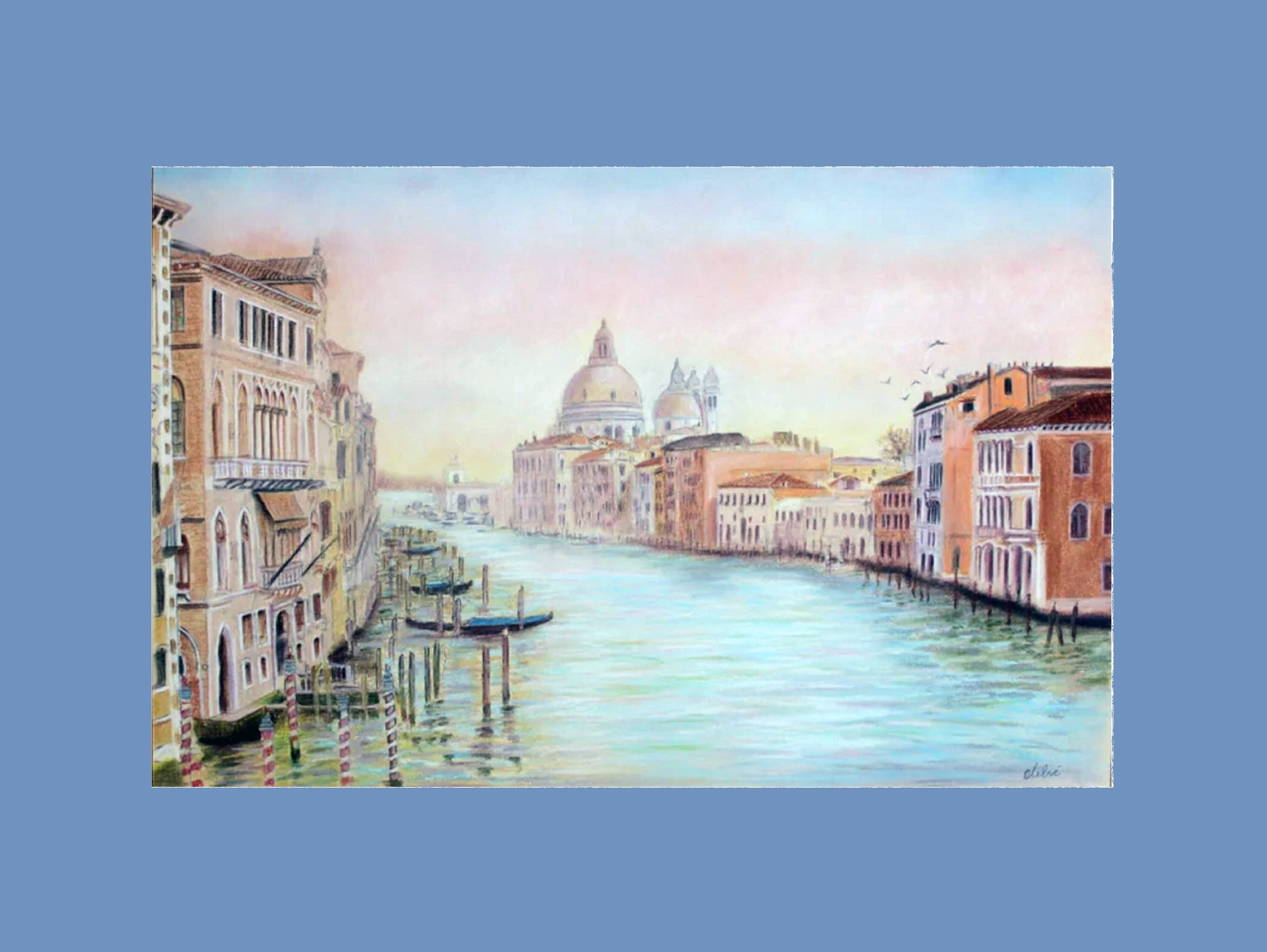 Dibujo de Venecia. Grand canal.