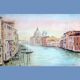 Dibujo de Venecia. Grand canal.