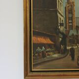 Tableau Grande huile sur toile d'une rue